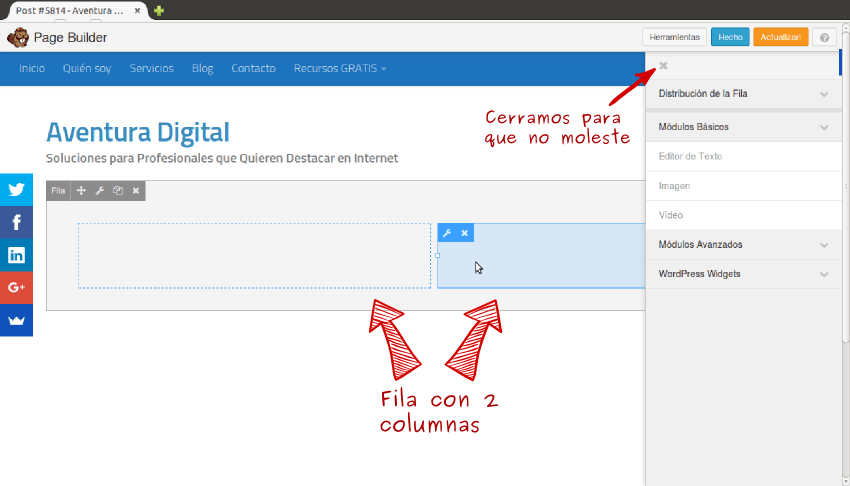 Beaver Builder crear varias columnas