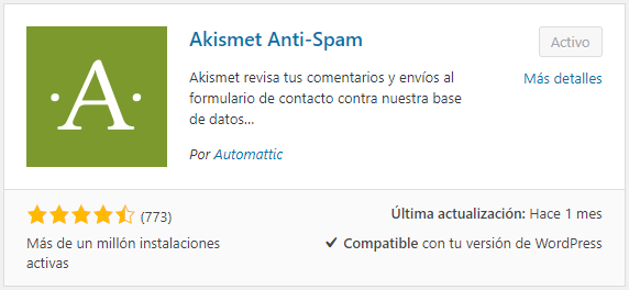 plugin Akismet para WordPress