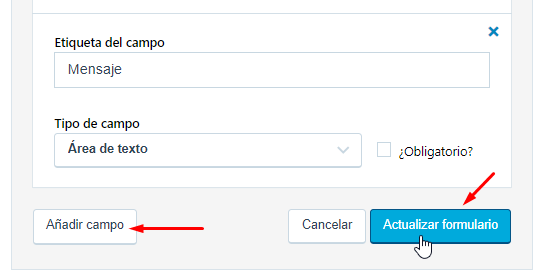 Añadir un nuevo campo al formulario