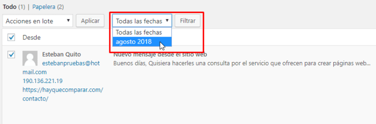 Filtros de los mensajes de formulario en Jetpack