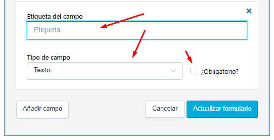 Configurar un nuevo campo formulario Jetpack