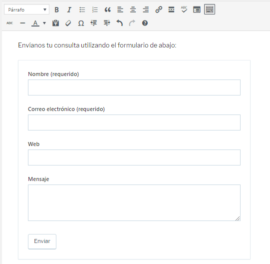 Formulario de contacto de Jetpack