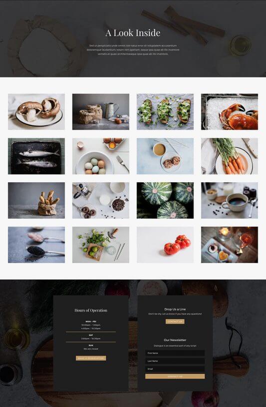 Layout Divi para Restaurantes Layout Divi para Restaurantes