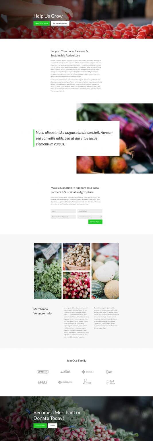 Plantilla WordPress para Mercado de Agricultores