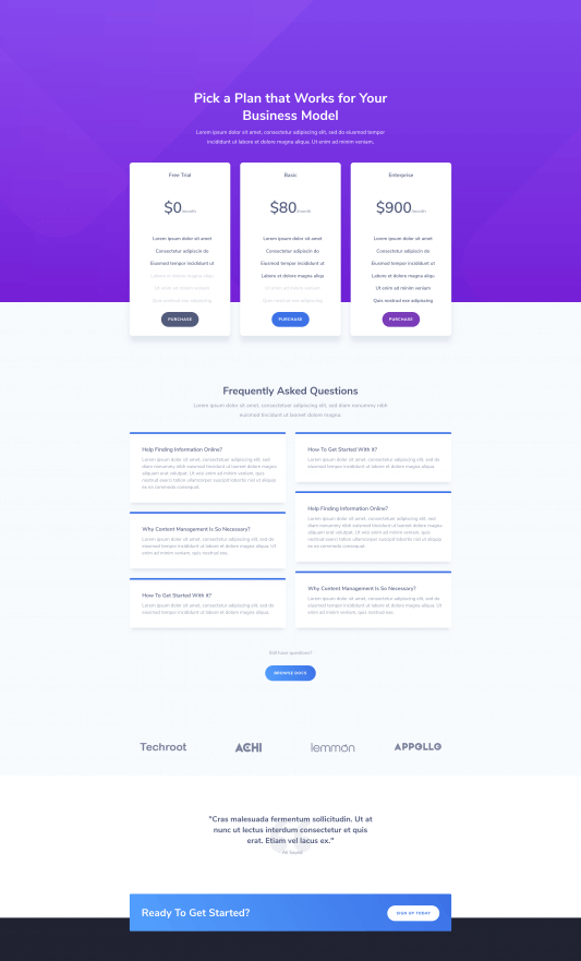 Layout Divi para Empresas SaaS Layout Divi para Empresas SaaS