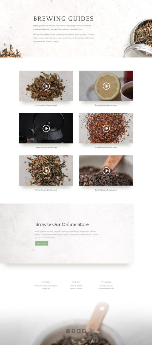 Plantilla WordPress para Tiendas de Té Plantilla WordPress para Tiendas de Té