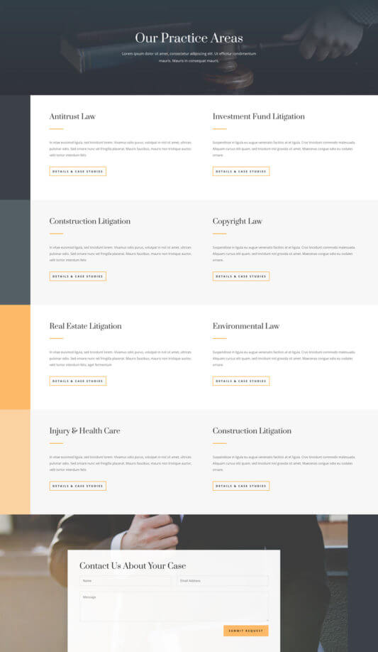 Layout Divi para Bufete de Abogados Layout Divi para Bufete de Abogados