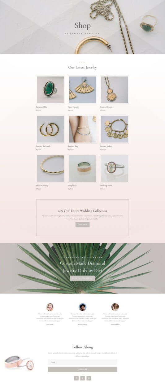 Layout Divi para Joyeros Layout Divi para Joyeros
