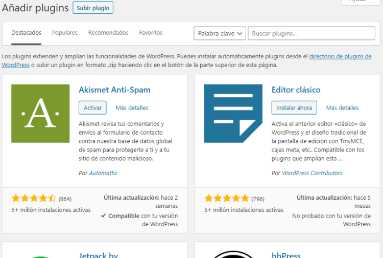 Añadir plugins