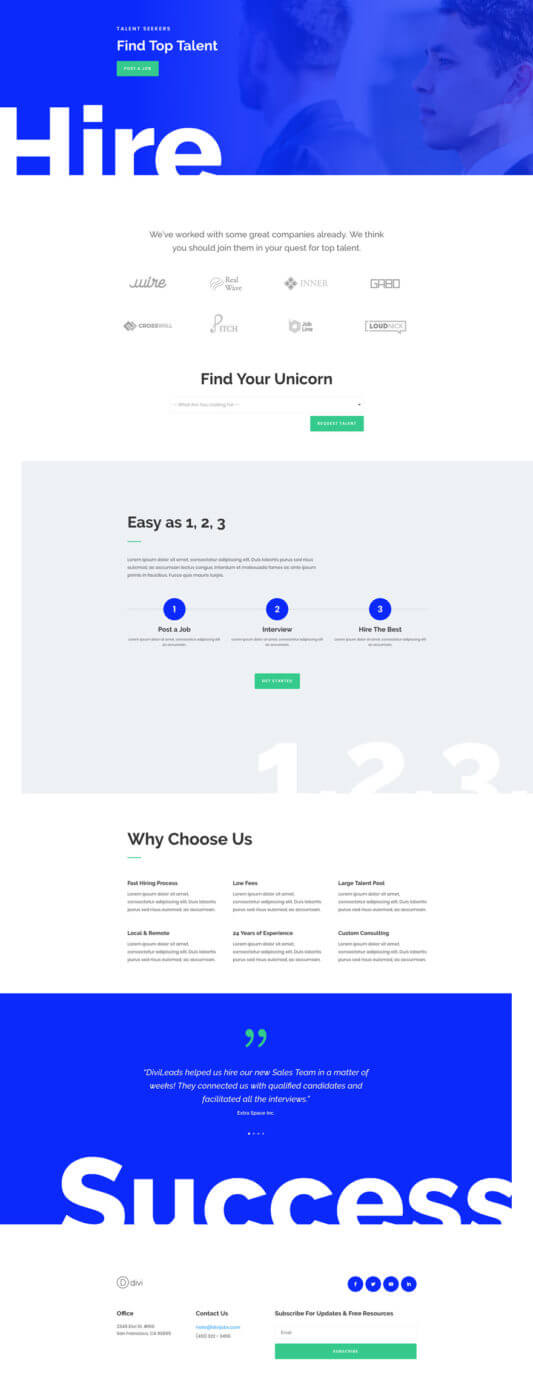 Tema Divi para Agencias de Empleo Tema Divi para Agencias de Empleo