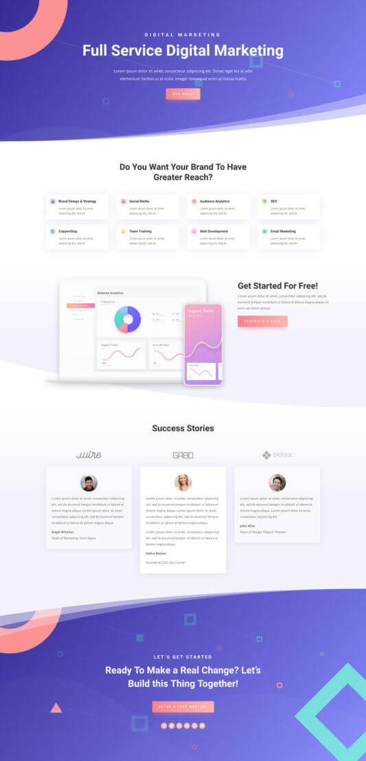 Plantilla Divi para Empresas de Marketing Digital