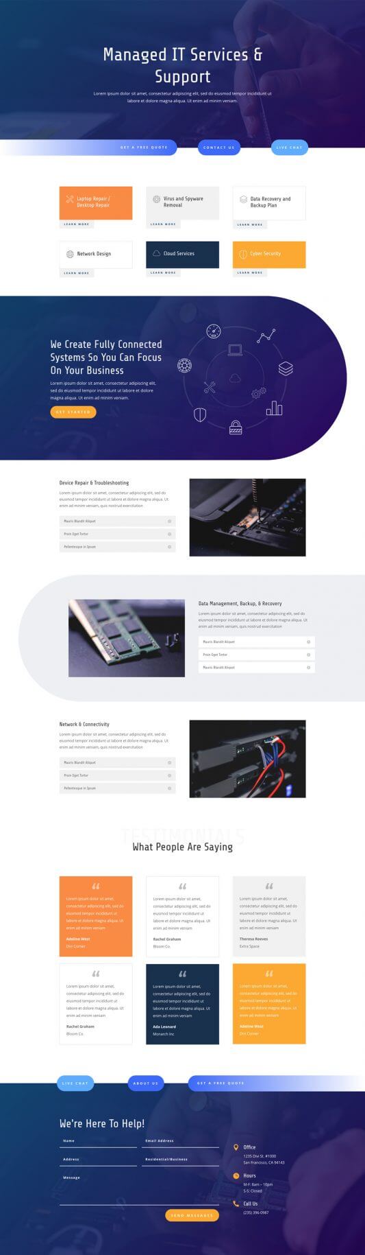 Plantilla Divi para Servicios IT Plantilla Divi para Servicios IT