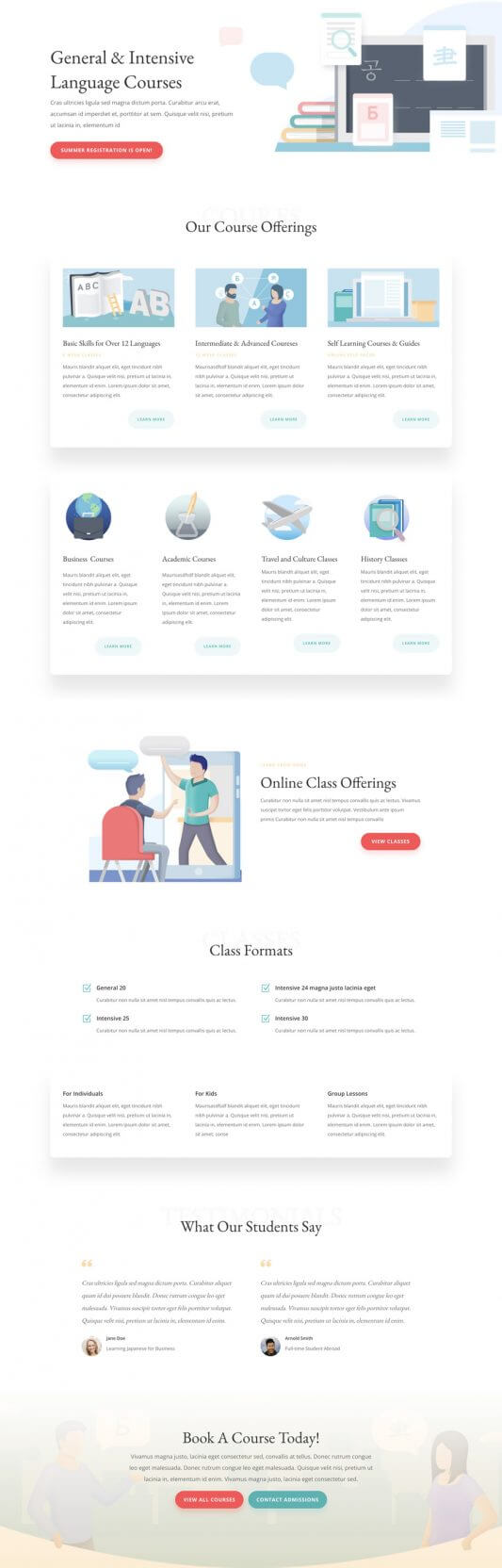 Plantilla WordPress para Escuela de Idiomas