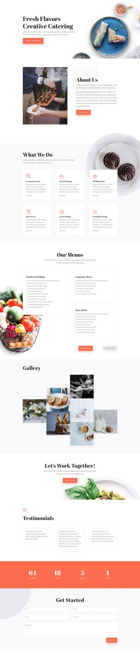Plantilla WordPress para Servicios de Catering