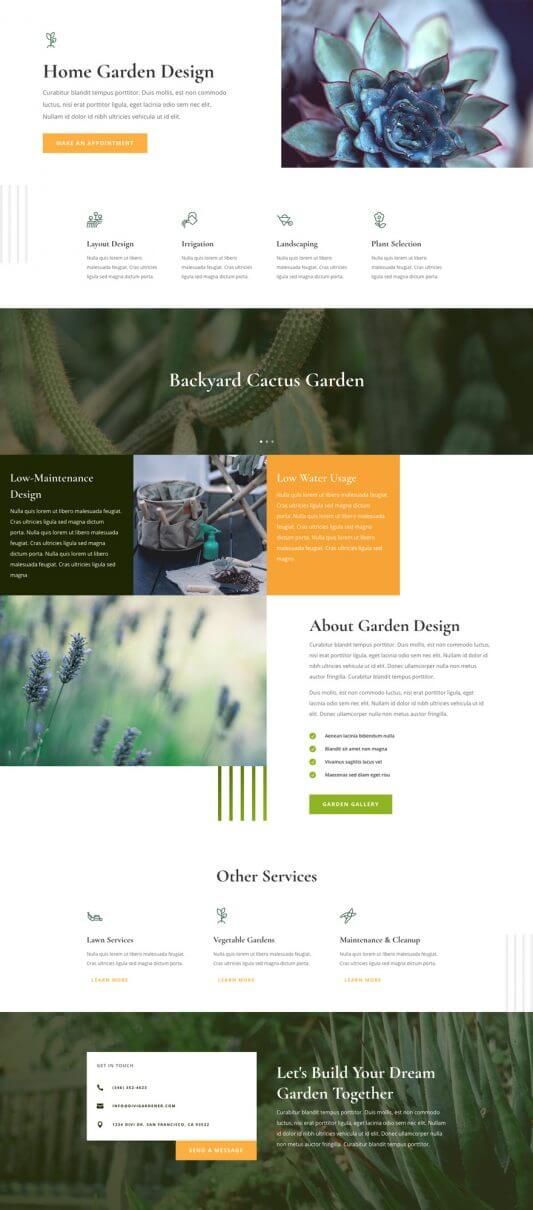 Layout Divi para Jardineros Layout Divi para Jardineros