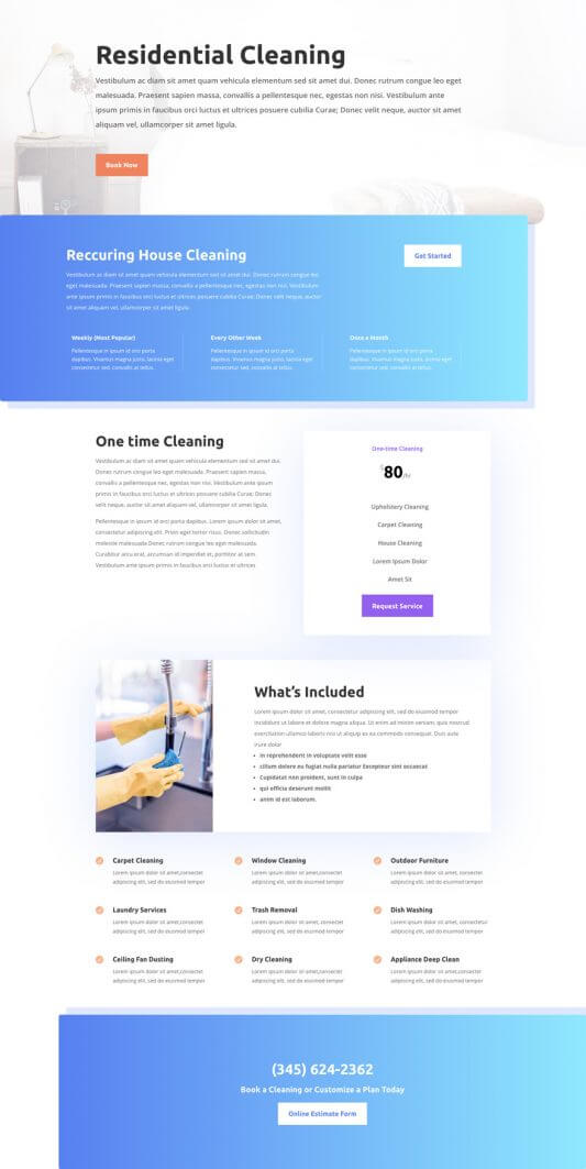 Layout Divi para Empresas de Limpieza Layout Divi para Empresas de Limpieza