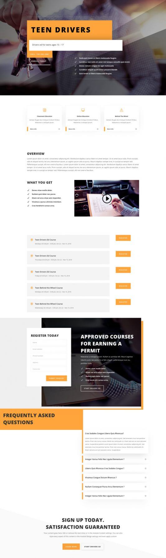 Plantilla WordPress para Escuelas de Manejo