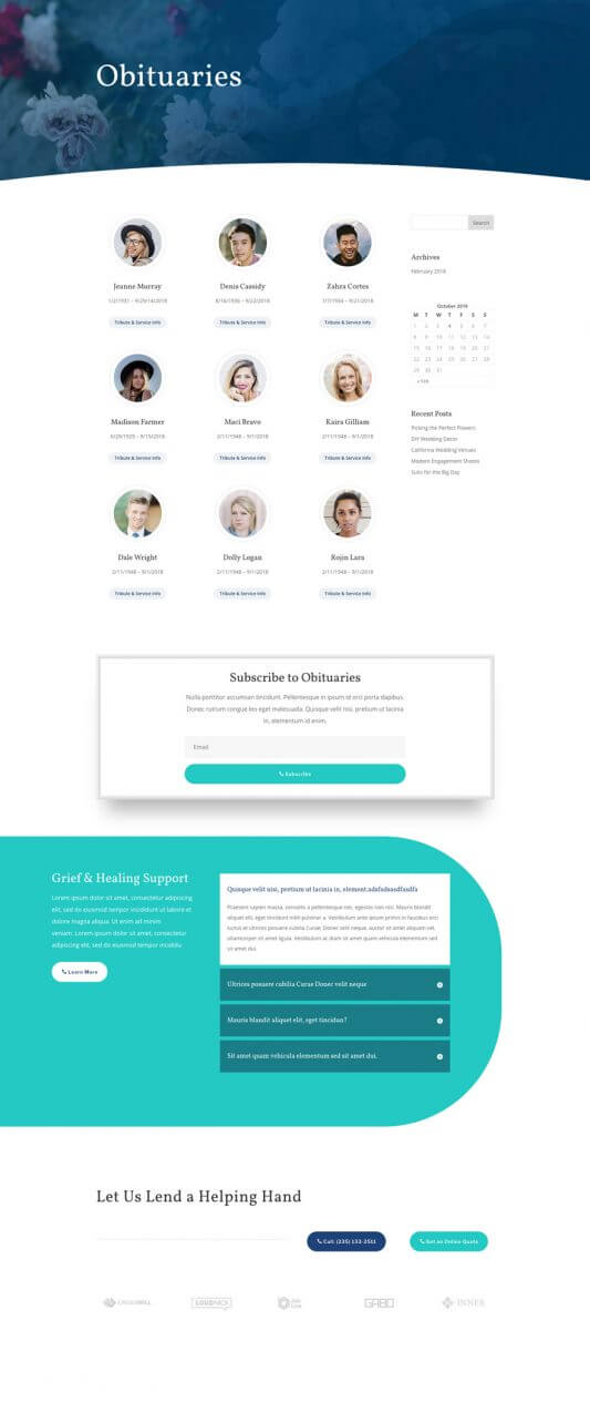 Plantilla WordPress para Funerarias Plantilla WordPress para Funerarias