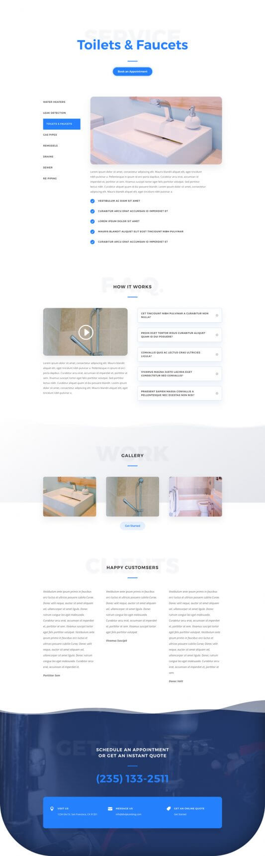 Layout Divi para Plomeros y Fontaneros Layout Divi para Plomeros y Fontaneros