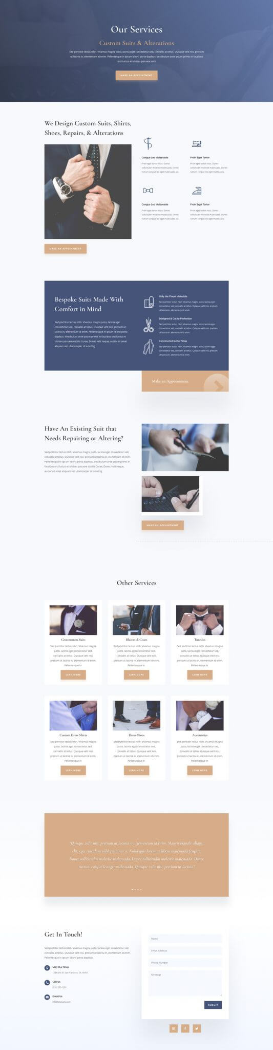 Plantilla WordPress para Sastres