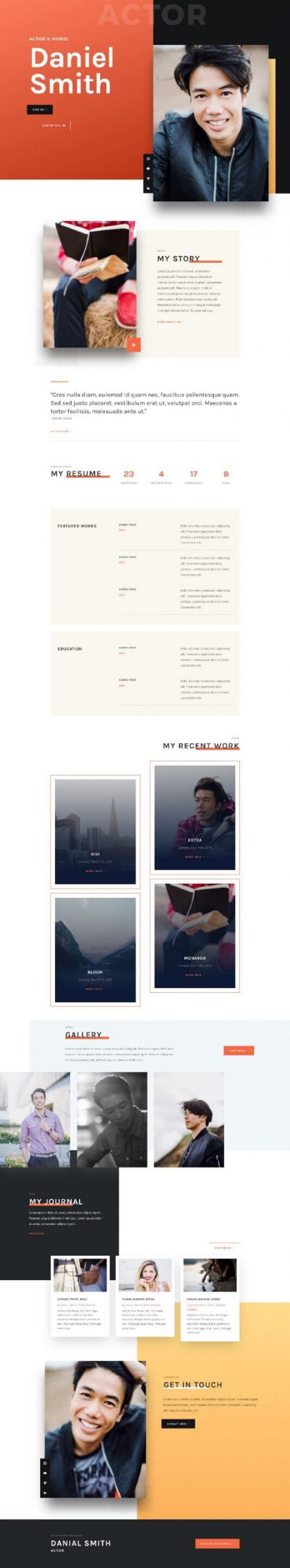 Layout Divi para Actores