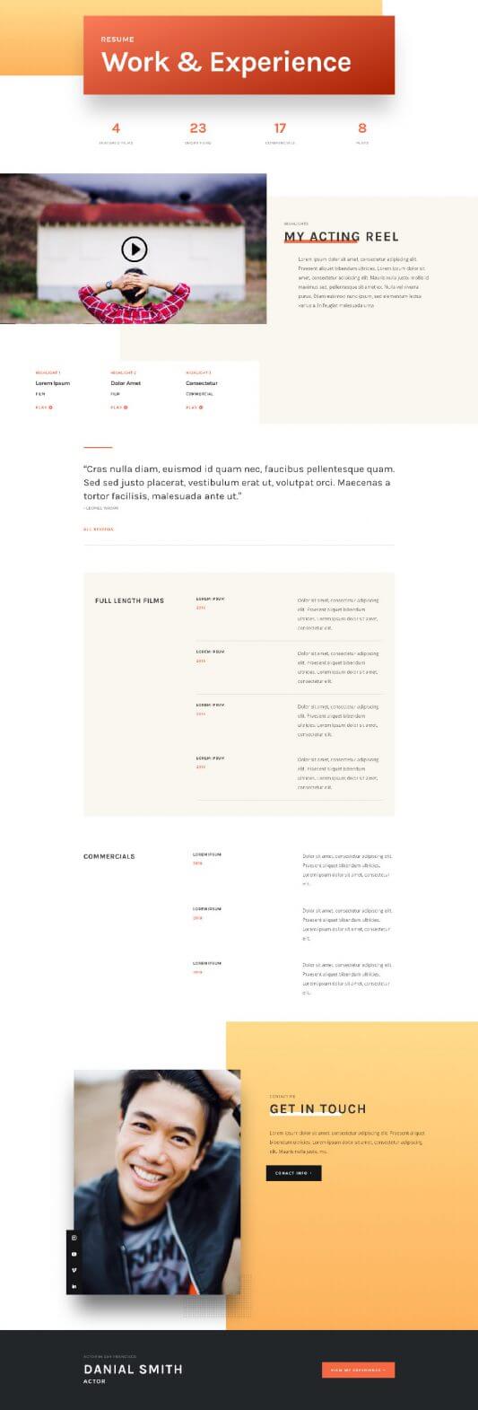Plantilla WordPress para Actores