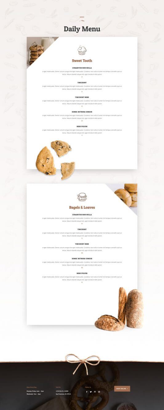 Plantilla WordPress para Panaderías