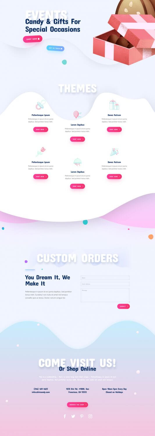 Plantilla WordPress para Tiendas de Dulces