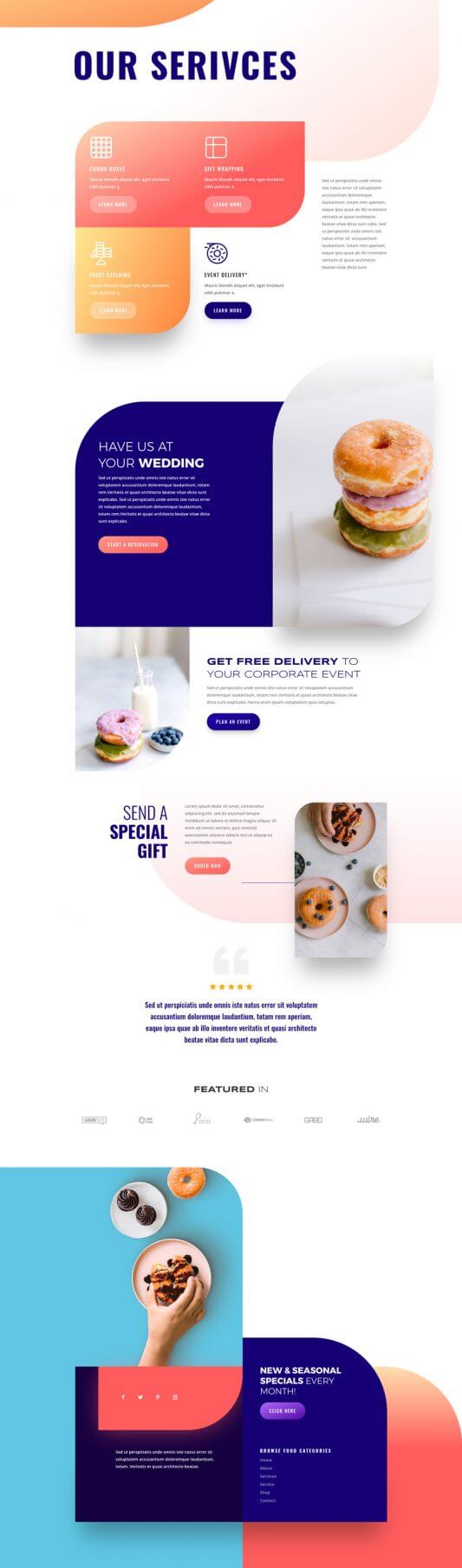 Plantilla WordPress para Tiendas de donas Plantilla WordPress para Tiendas de donas