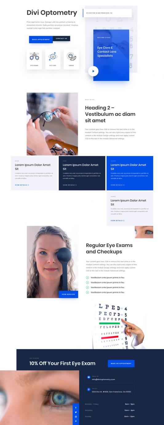 Layout Divi para Oftalmólogos Layout Divi para Oftalmólogos
