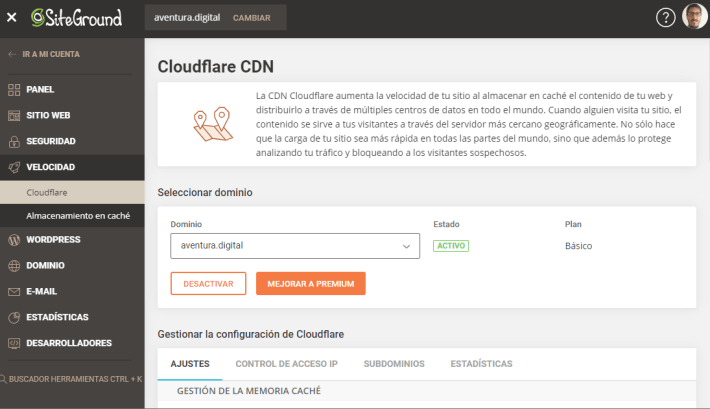 Cómo Activar Cloudflare en SiteGround