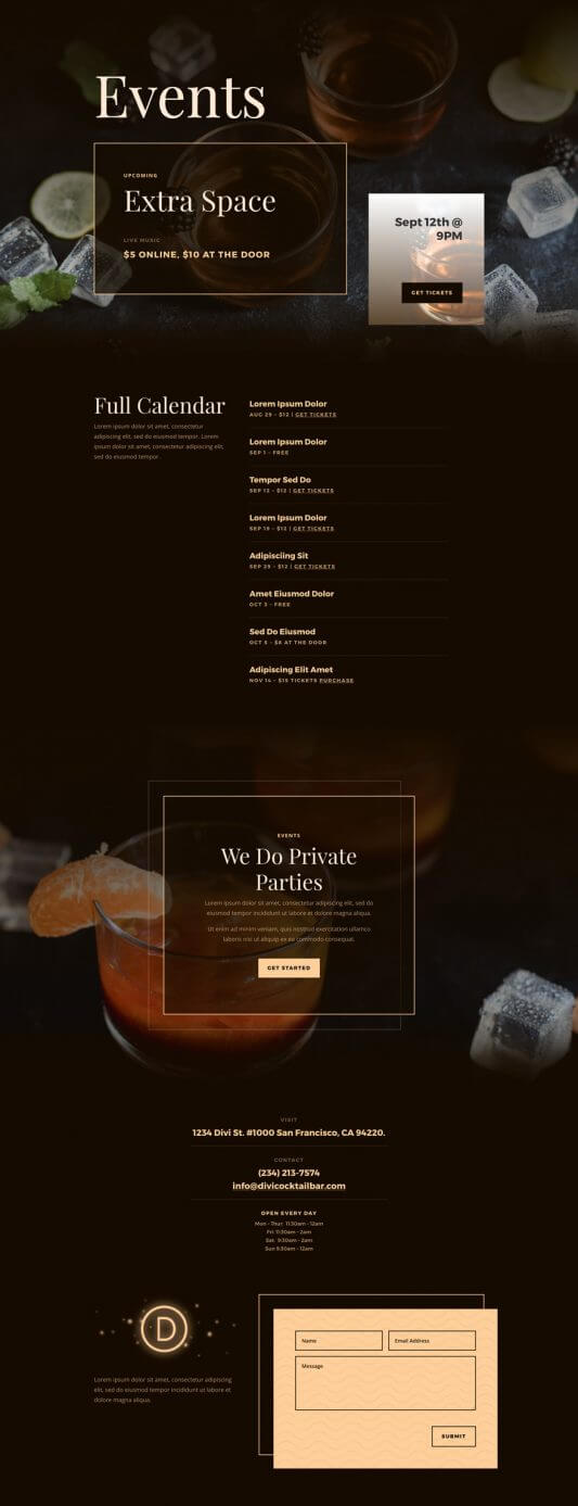 Plantilla WordPress para Bares de coctails Plantilla WordPress para Bares de coctails