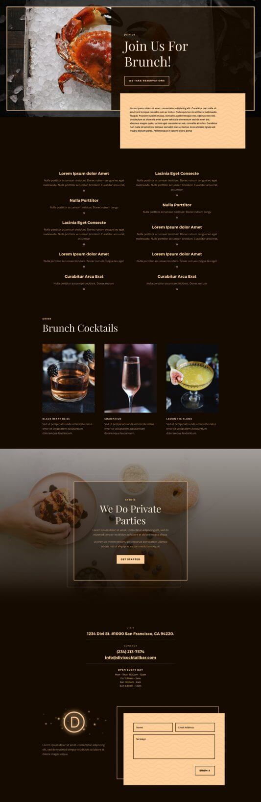 Tema Divi para Bares de coctails Tema Divi para Bares de coctails
