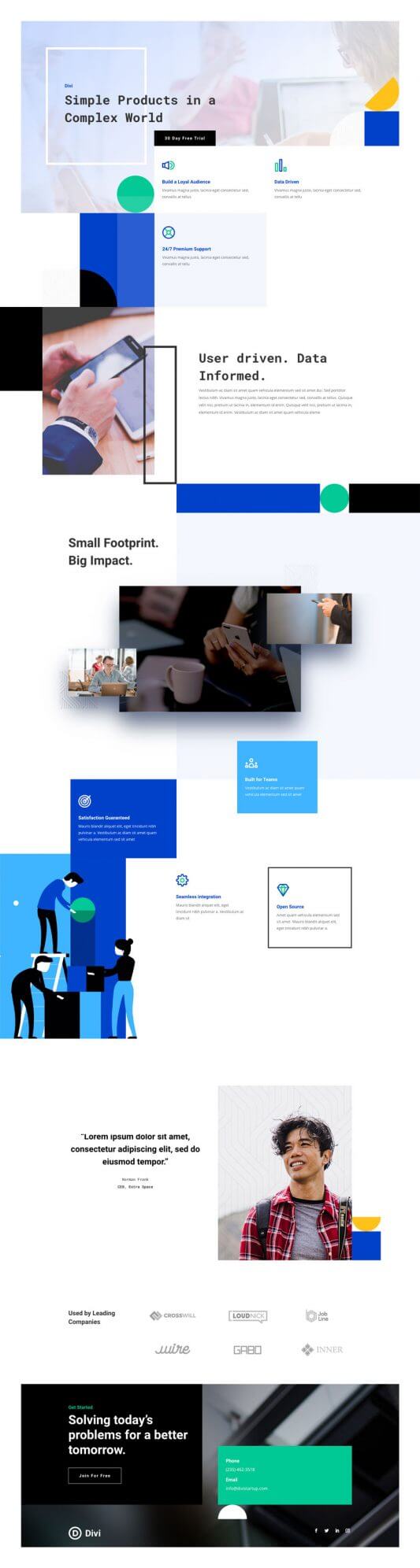 Layout Divi para Startups
