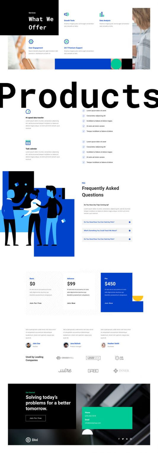 Tema Divi para Startups
