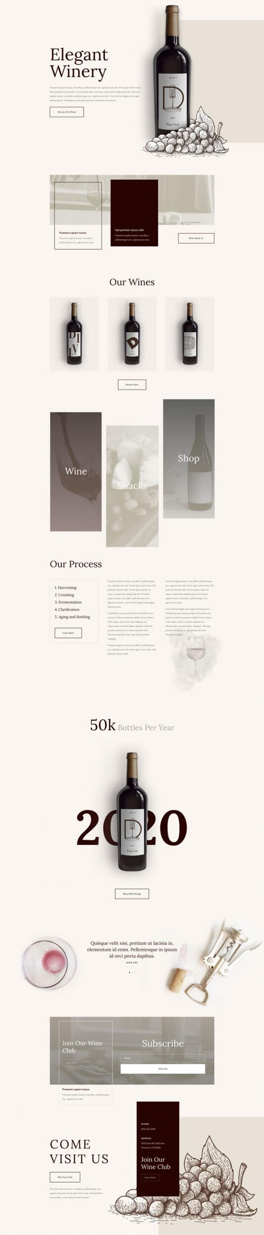Layout Divi para Vinerías Layout Divi para Vinerías