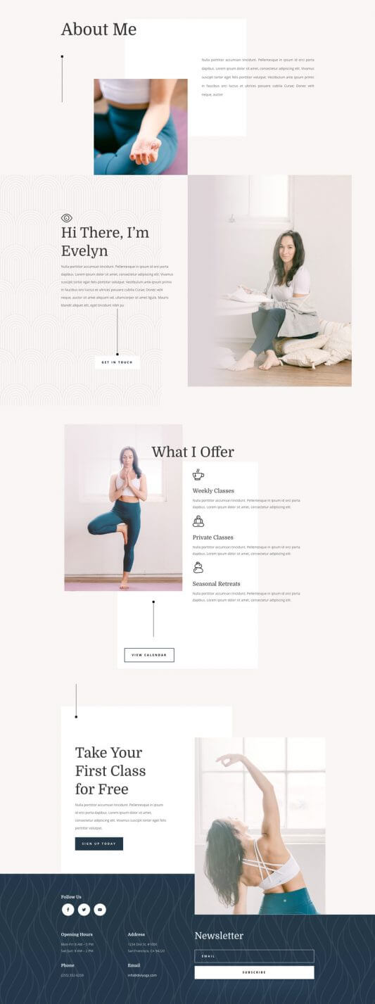 Plantilla Divi para Instructores de Yoga