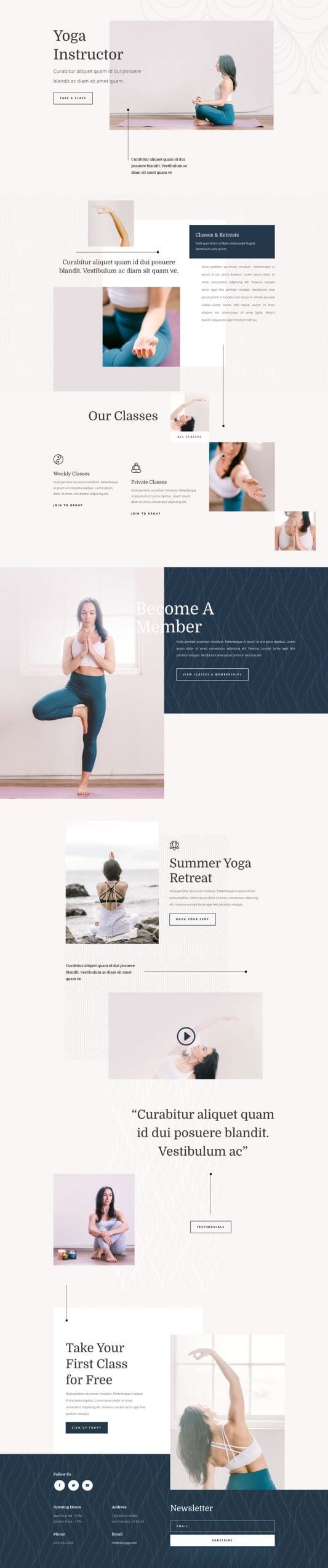 Layout Divi para Instructores de Yoga