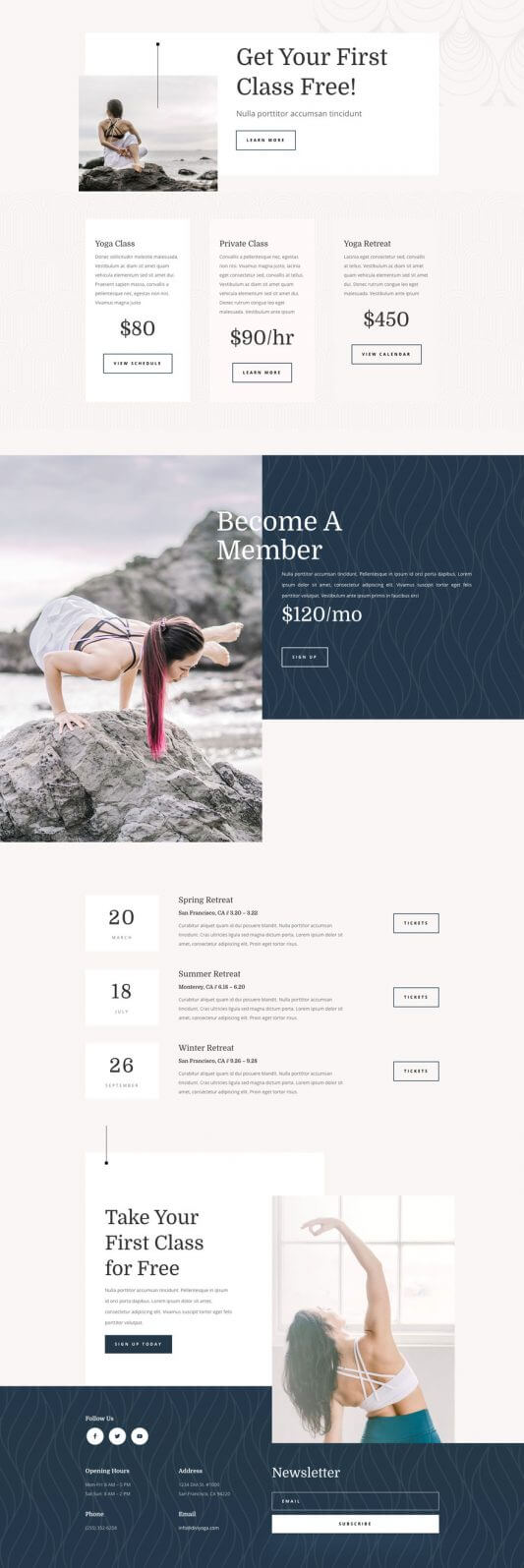 Tema Divi para Instructores de Yoga