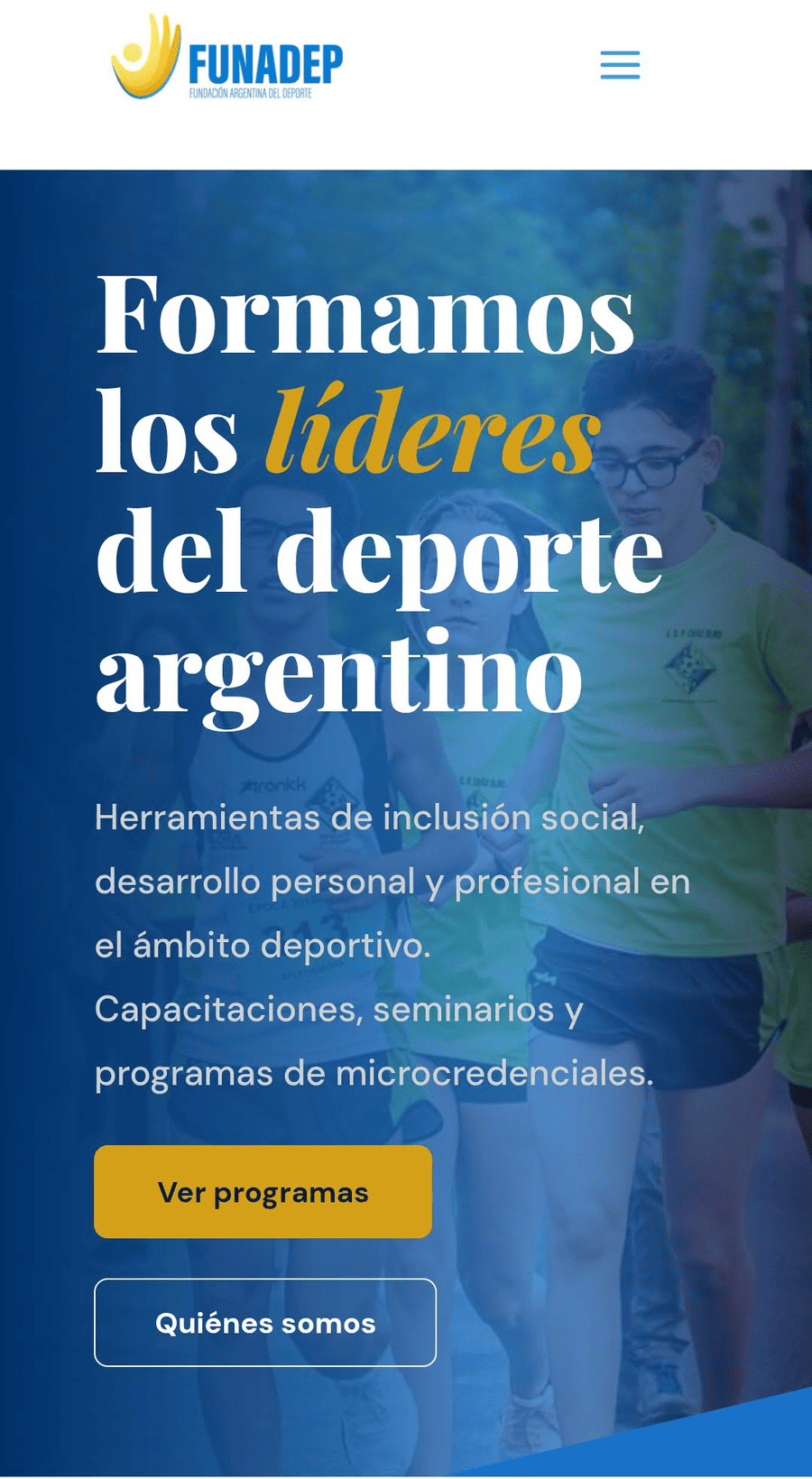 Desarrollo web para fundación argentina de inclusión social y desarrollo personal a través del deporte