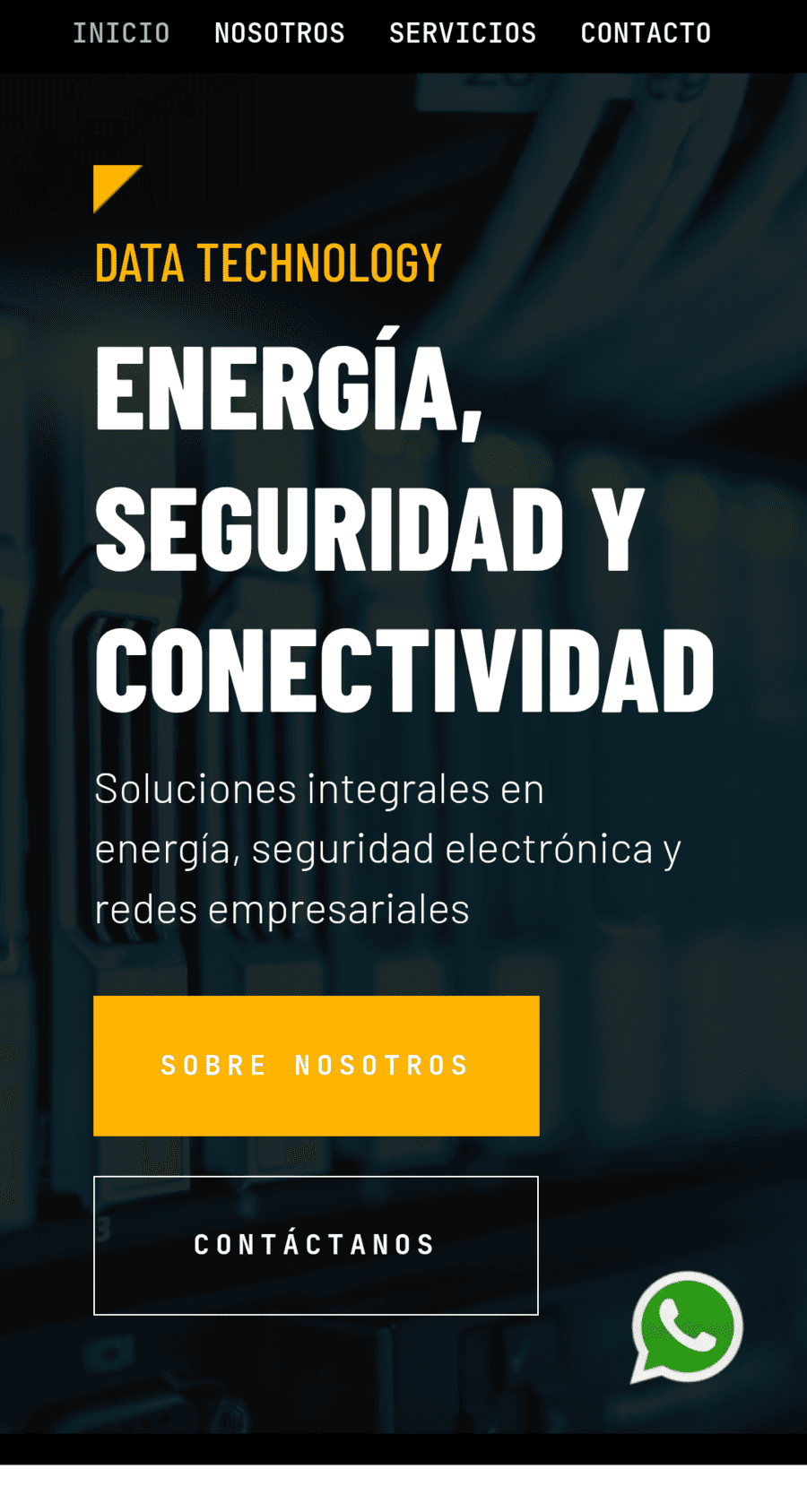 Desarrollo web para empresa de energía, seguridad electrónica y redes empresariales en Costa Rica - versión celular