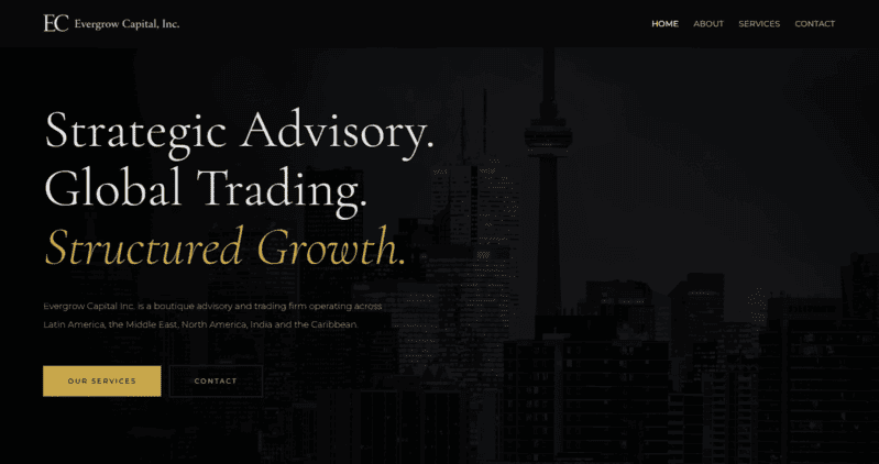 Desarrollo web para empresa de trading de commodities y consultoría estratégica con presencia internacional 