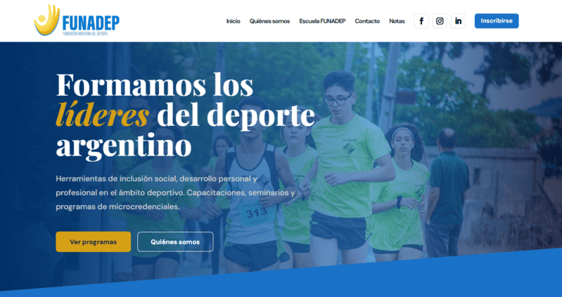 Desarrollo web para fundación argentina de inclusión social y desarrollo personal a través del deporte